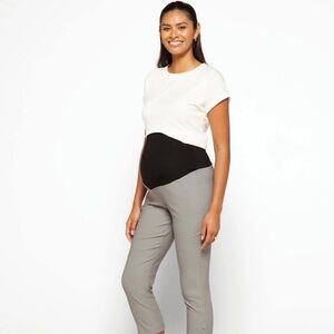 NWT Tribal Maternity Cropped Pants heathear gray size 10